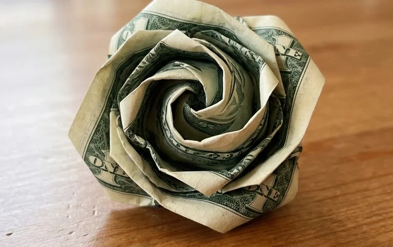How to Fold a Dollar Bill Origami Rose [Money Rose Guide]
